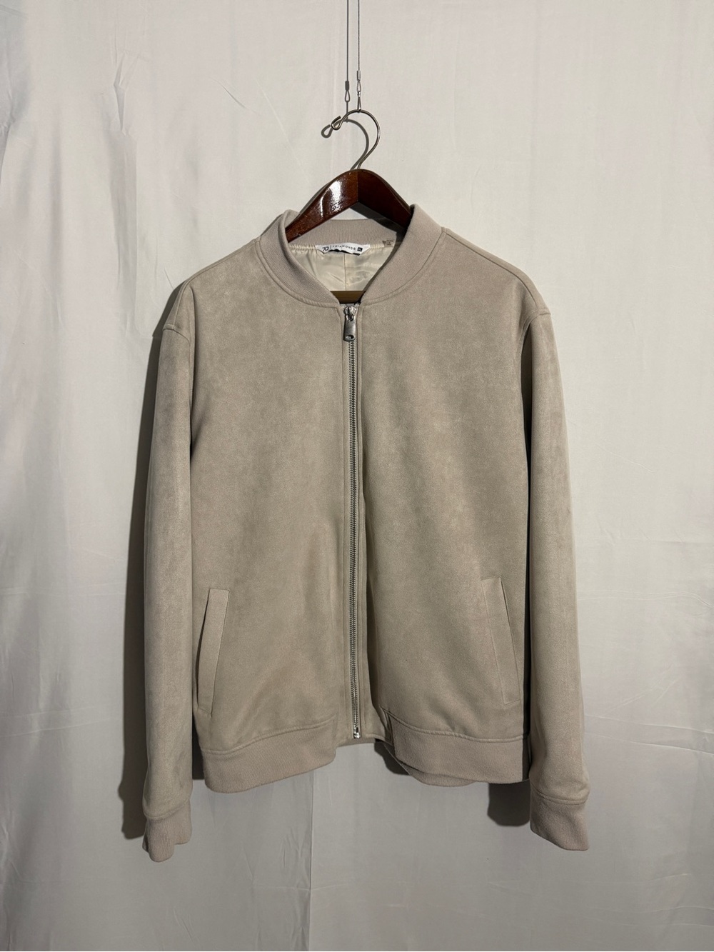 7DIAMONDS Evolution Suede Bomber Jacket Ecru Men’s XL